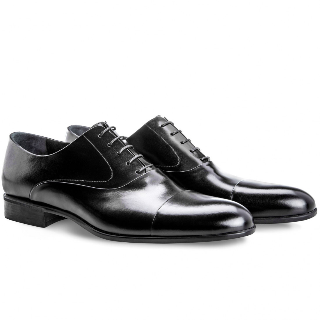 Black Calfskin Moreschi Dublin Oxford shoes
