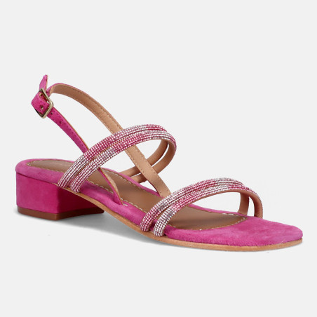 Strappy Sandals in Fuchsia Spiral Notebook for Sale by