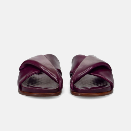 Lorenzo Masiero women's slippers in purple padded nappa leather 