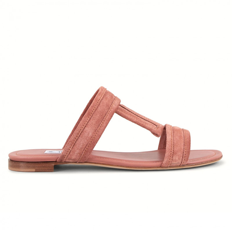 slippers in rich soft pink suede