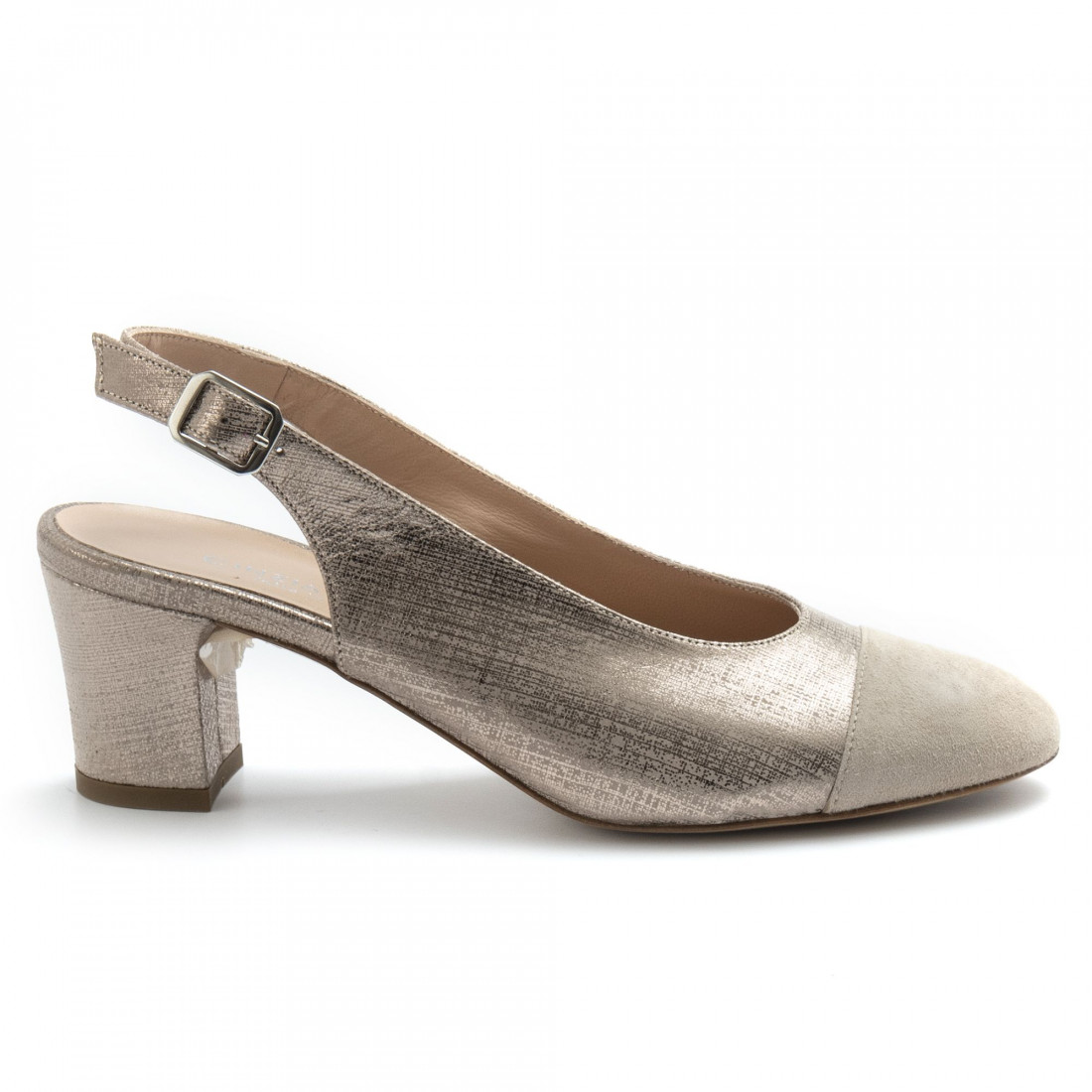 Cinzia Valle 8268 pumps in silver and beige leather