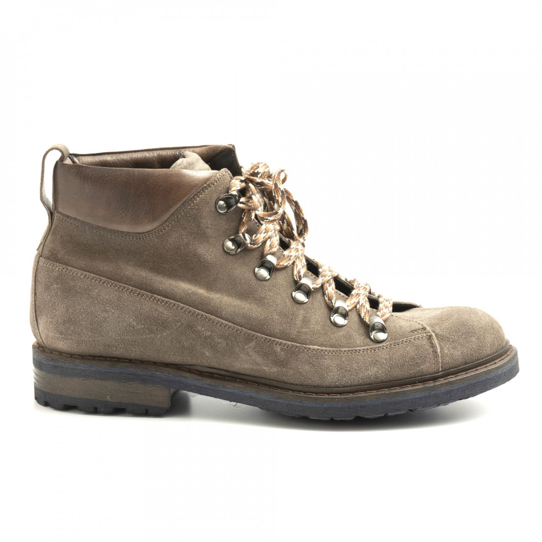 Brecos mid cut lace up shoes in taupe suede