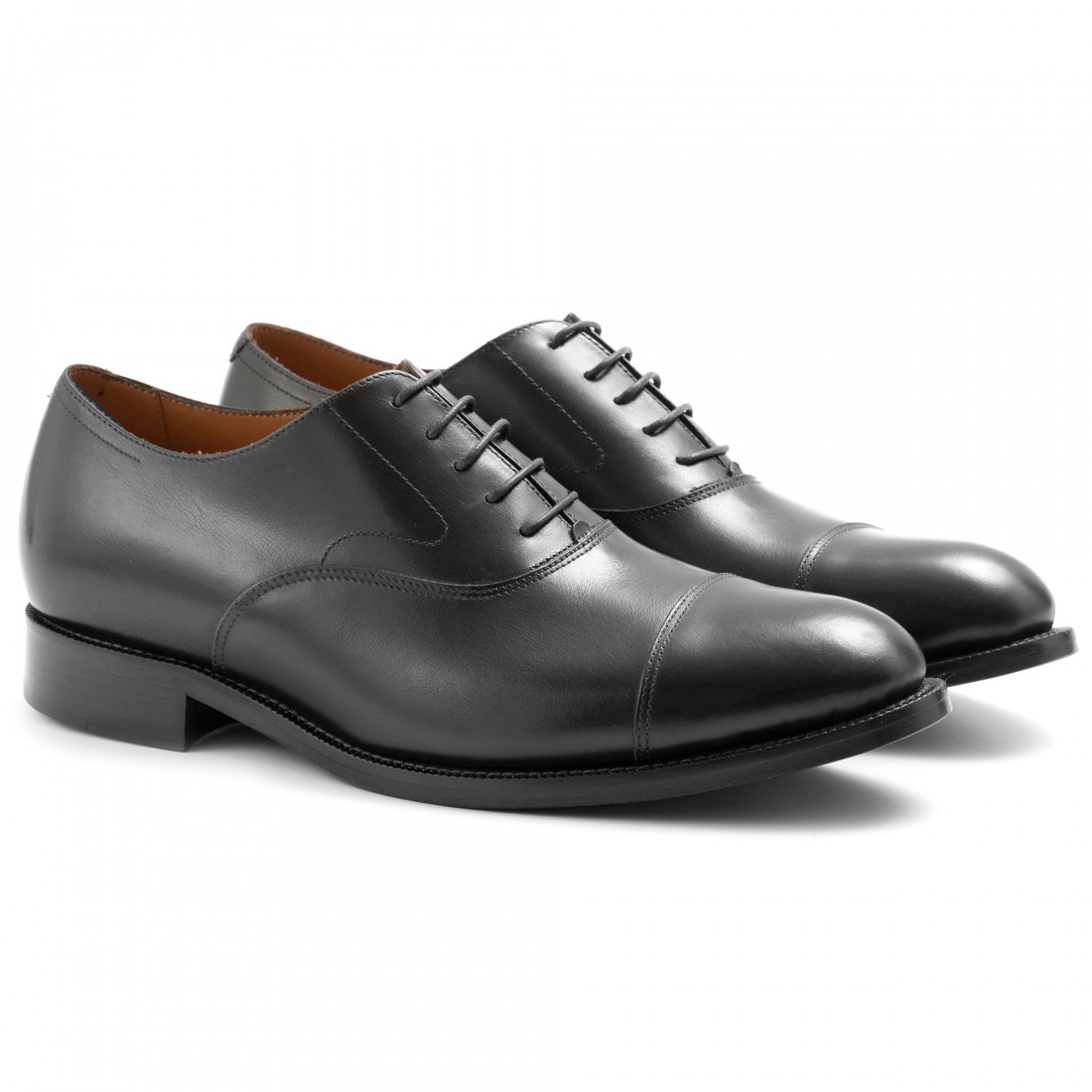 Men's Botti handmade oxford black shoes with removable footbed