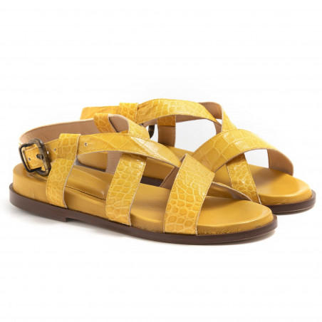 yellow footbed sandals