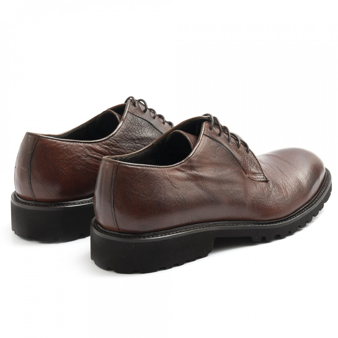 Men's Sangiorgio lace un shoes in brown soft leather