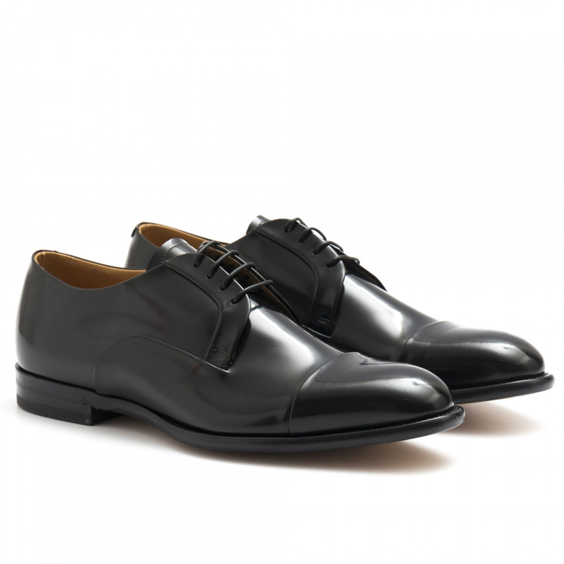 Black brushed leather FABI Alexandr derby shoes