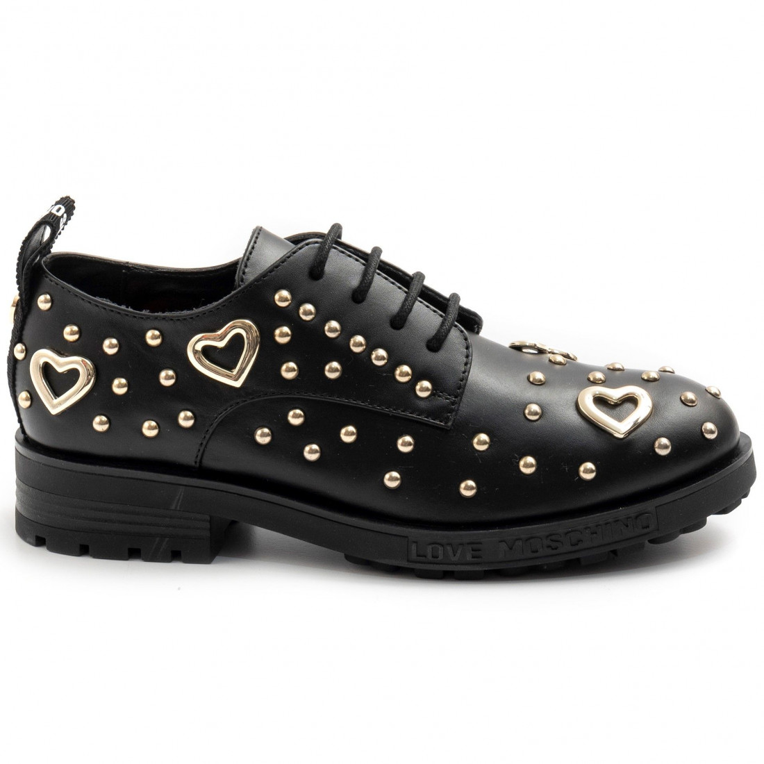 Love Moschino blak lace up shoes with studs