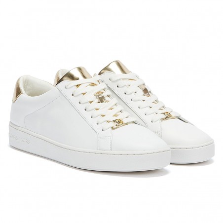 Michael Kors Irving women's sneaker in white and gold leather