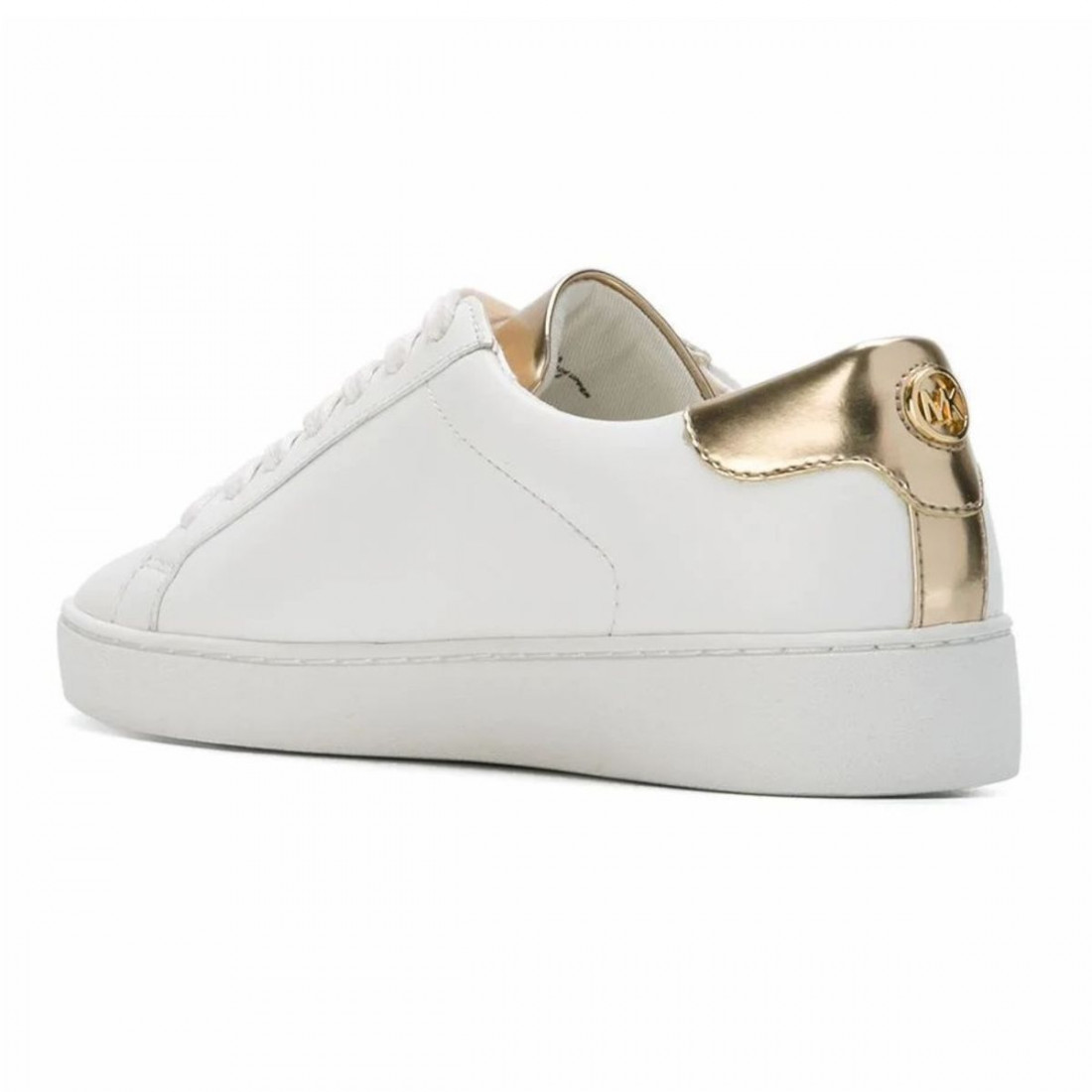 Michael Kors Irving womens sneaker in white and gold leather